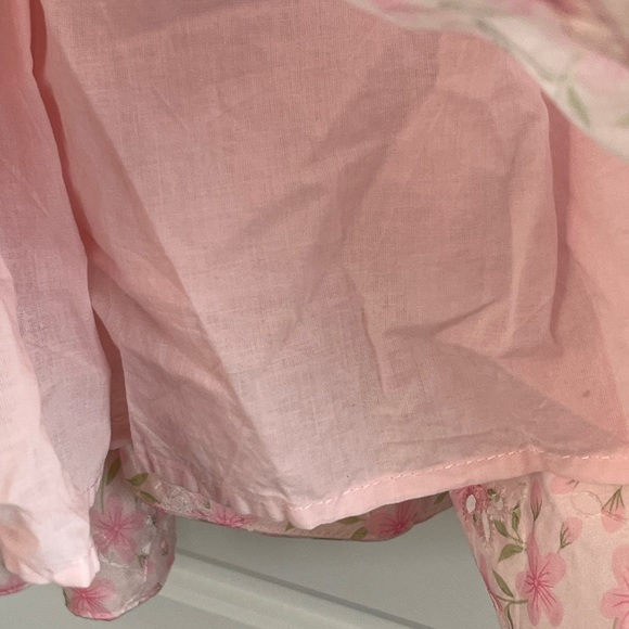 NEW MABLE Pink Floral Ruffle Tiered Criss Cross Back Mini Dress L Girly Flirty - Picture 4 of 14